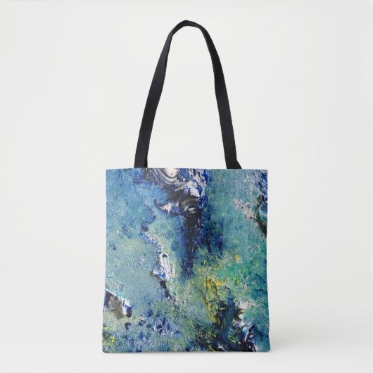 Funky Blauwgroen Abstracte Art Bag Draagtas (Voorkant)