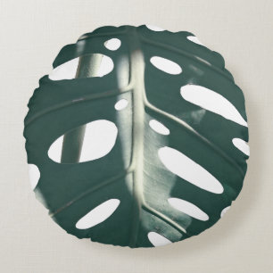 Funky Bleek Green Swiss Cheese Plant Rond Kussen