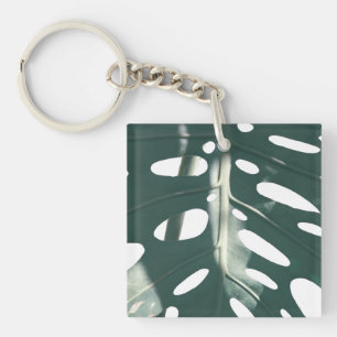 Funky Bleek Green Swiss Cheese Plant Sleutelhanger