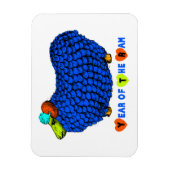 Funky Bleu Bélier Chinois Année Zodiac P Magnet (Vertical)