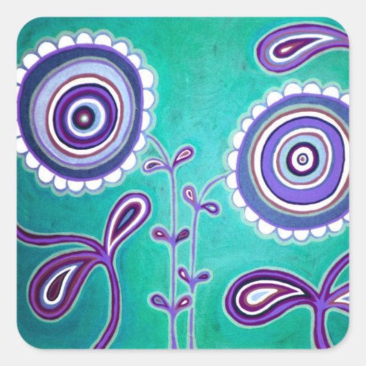 Funky Bliss Vierkante Sticker (Voorkant)