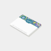 Funky Bloemmotief met Aangepaste Naam Post-it® Notes (Schuin)