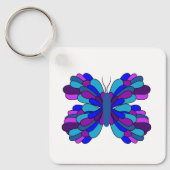 Funky Blue Butterfly Sleutelhanger (Voorkant)