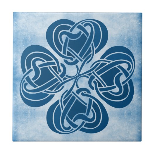 Funky Blue Celtic Knot Tegeltje (Voorkant)