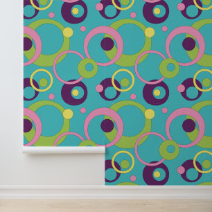 Funky Blue Circles Behang