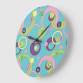 Funky Blue Circles Clock Grote Klok (Hoek)