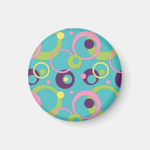 Funky Blue Circles Magnet Magneet