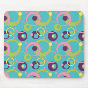 Funky Blue Circles Mousepad Muismat