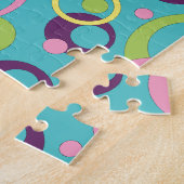 Funky Blue Circles Puzzel Legpuzzel (Zijkant)