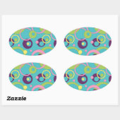 Funky Blue Circles Sticker (Vel)