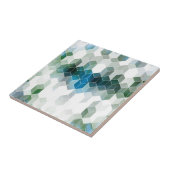 Funky Blue Cube Graphic Design Tegeltje (Zijkant)