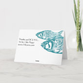 Funky Blue Fish Merci Cartes / Cartes pour notes (Dos)