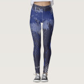 Funky Blue Grunge Mix Pattern Leggings (Voorkant)