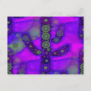 Funky Blue Paars Saguaro Cactus Mosaic Briefkaart
