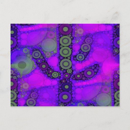 Funky Blue Paars Saguaro Cactus Mosaic Briefkaart (Voorkant)