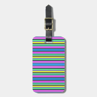 Funky Blue Yellow and Pink Striped Luggage Strap Bagagelabel