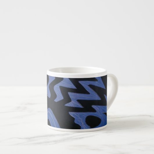Funky Blue Zigzag Spécial Mug (Devant droit)