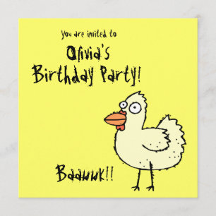 Funky Boerderij Chicken Birthday Party Invitation  Kaart