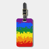 Funky Boho Abstract Gay Rainbow Mosaic Pride Flag Bagagelabel (Voorkant verticaal)