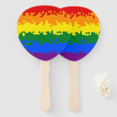 Funky Boho Abstract Gay Rainbow Mosaic Pride Flag Handwaaier (Voorkant en achterkant)