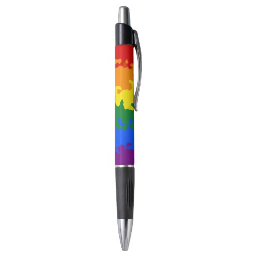 Funky Boho Abstract Gay Rainbow Mosaic Pride Flag Pen (Achterkant (Verticaal))