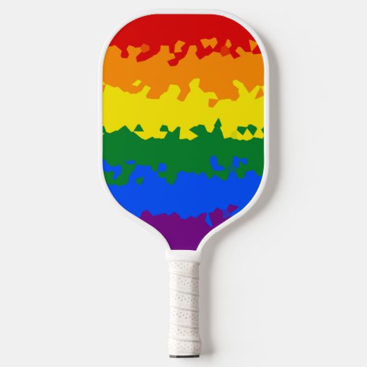 Funky Boho Abstract Gay Rainbow Mosaic Pride Flag Pickleball Paddle (Voorkant)