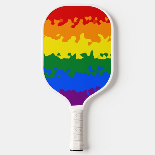Funky Boho Abstract Gay Rainbow Mosaic Pride Flag Pickleball Paddle (Achterkant)