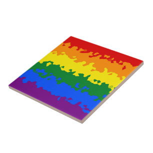 Funky Boho Abstract Gay Rainbow Mosaic Pride Flag Tegeltje