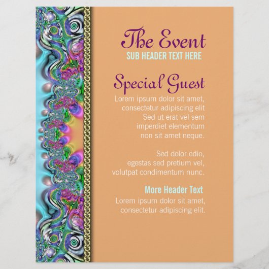 Funky Boho Circus Pret-gemaakte flyers (Achterkant)