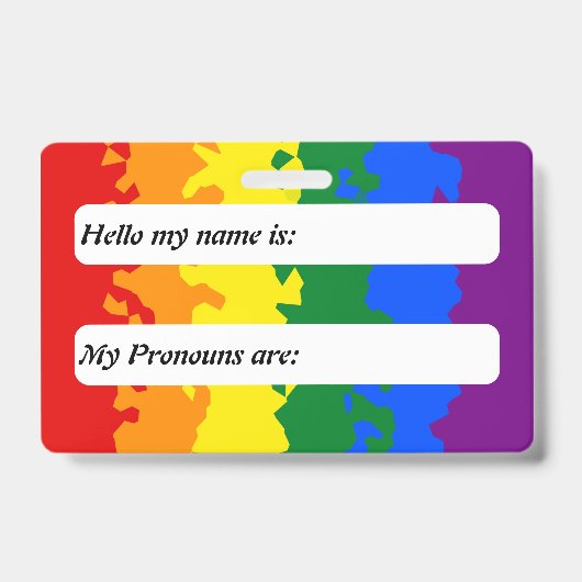 Funky Boho Rainbow Gay Pride Flag Badge (Voorzijde)