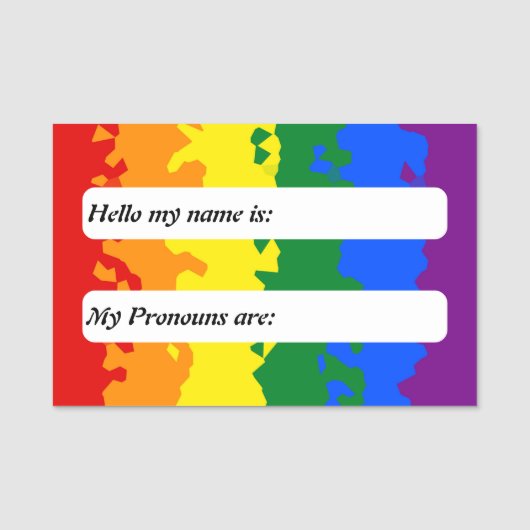Funky Boho Rainbow Gay Pride Flag Naamplaatje (Voorkant)