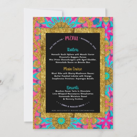 Funky Boho Rave Glam Menu Modèle (Devant)