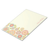 Funky Boho Retro Bloemen Huwelijk Notitieblok (Schuin)