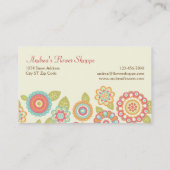 Funky Boho Retro Bloemen Huwelijk Visitekaartje (Achterkant)