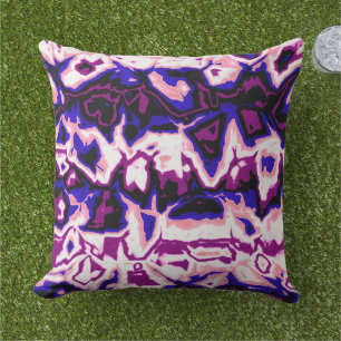Funky Boho Retro Marmer Strepen Genderfluid Pride Buitenkussen
