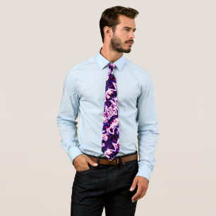 Funky Boho Retro Marmer Strepen Genderfluid Pride Stropdas
