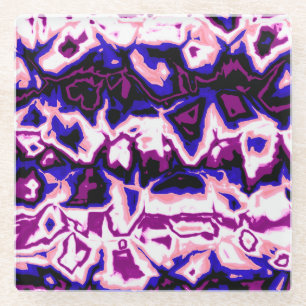 Funky Boho Retro Marmeren Strepen Genderfluid Prid Glazen Onderzetter