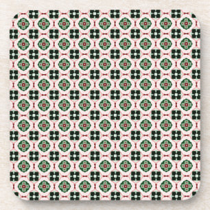 Funky Boho Retro Schattig Abstract Kerstpatroon Bier Onderzetter