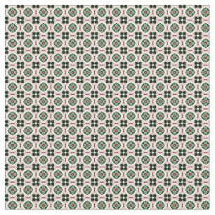 Funky Boho Retro Schattig Abstract Kerstpatroon Stof