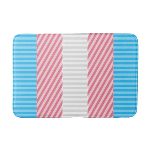 Funky Boho Streep Abstracte Transgender Pride Flag Badmat (Voorkant)