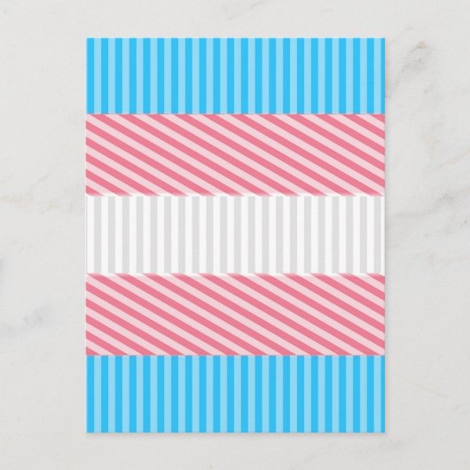 Funky Boho Streep Abstracte Transgender Pride Flag Briefkaart (Voorkant)