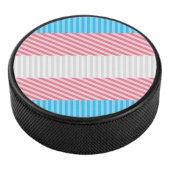 Funky Boho Streep Abstracte Transgender Pride Flag Hockey Puck (3/4)