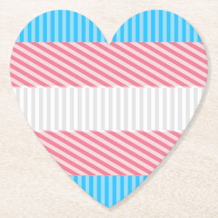 Funky Boho Streep Abstracte Transgender Pride Flag Kartonnen Onderzetters