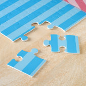 Funky Boho Streep Abstracte Transgender Pride Flag Legpuzzel (Zijkant)