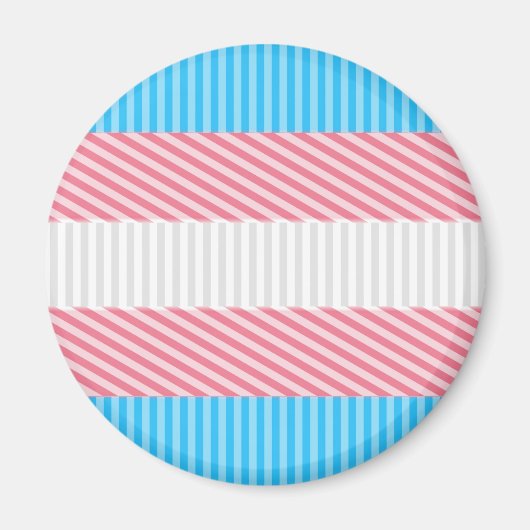 Funky Boho Streep Abstracte Transgender Pride Flag Magneet (Voorkant)