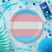Funky Boho Streep Abstracte Transgender Pride Flag Papieren Bordje (Feest)