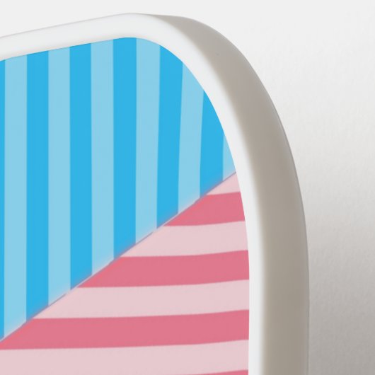 Funky Boho Streep Abstracte Transgender Pride Flag Pickleball Paddle (Links Detail)