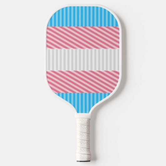 Funky Boho Streep Abstracte Transgender Pride Flag Pickleball Paddle (Voorkant)