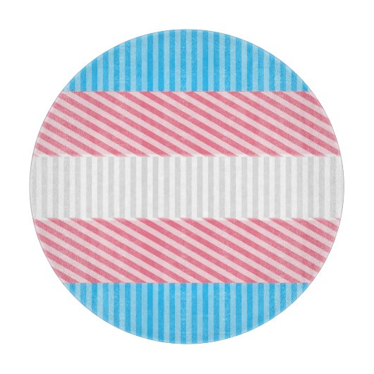 Funky Boho Streep Abstracte Transgender Pride Flag Snijplank (Voorkant)