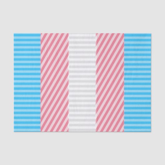 Funky Boho Streep Abstracte Transgender Pride Flag Tissuepapier (Voorkant)